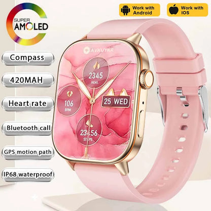 NEW Fashion Built-in 6 Stars GPS Position Smart Watch, Women 2.01'' AMOLED HD Screen IP68 Waterproof Sport  Bracelets For Ladies