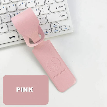 1Pc, PU Leather Luggage Tag, Creative Baggage Suitcase Identifier, ID Address Holder Boarding Tags, Portable Label Travel Accessories