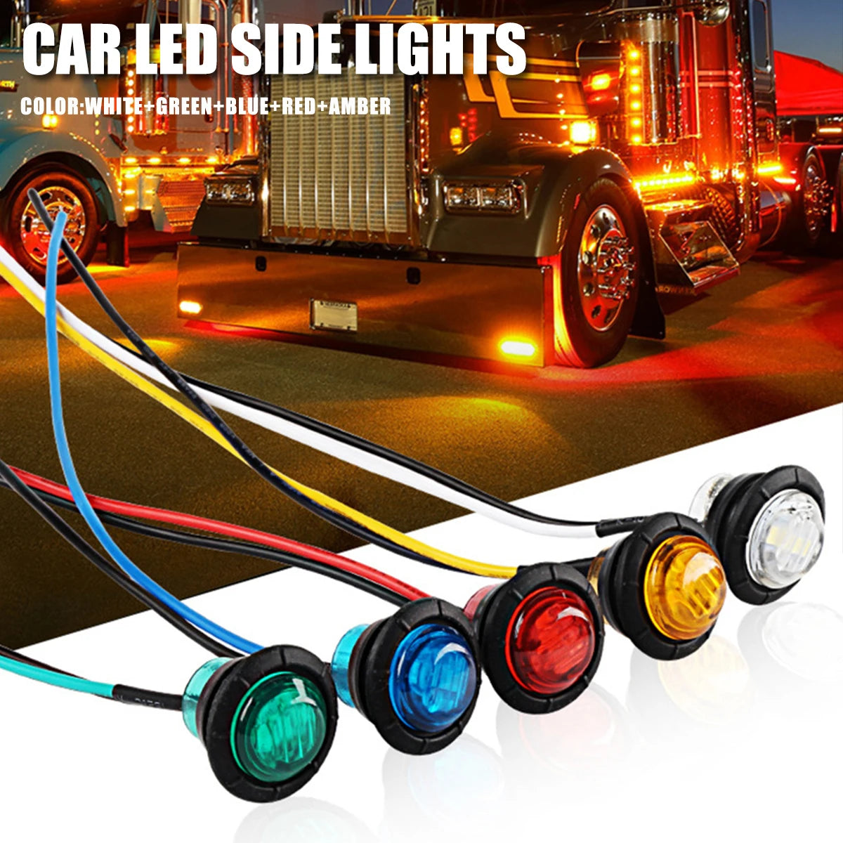 10/20 PCS Mini Round LED Side Marker Light High Brightness 12-24V Truck Trailer Auto Indicators Clearance Light Universal