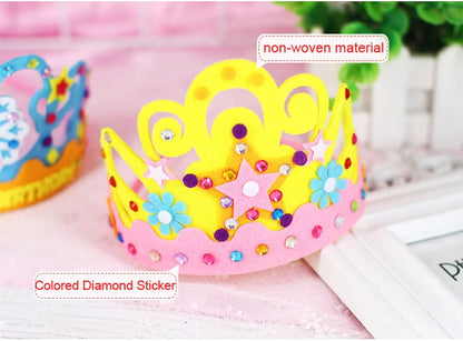 Children's Handmade DIY Crown Headwear Non-woven Kindergarten Creative Craft Material Kit Kids Birthday Gift