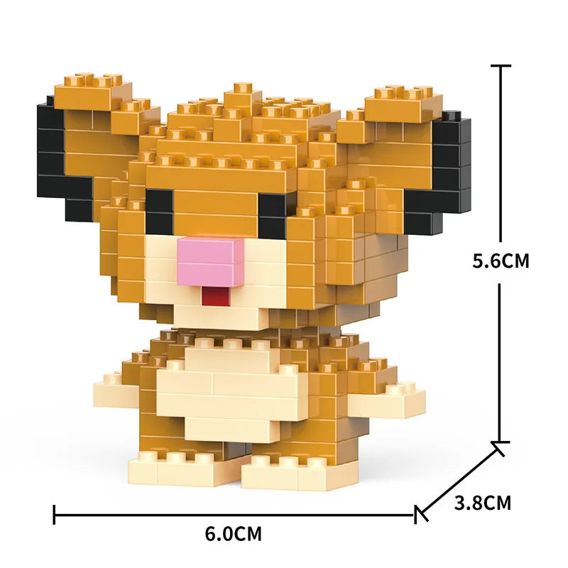 Cartoon Cool Rice Building Blocks Animal Dolls Educational Assembled Toys Ornaments Small Particles Children's Birthday Gifts