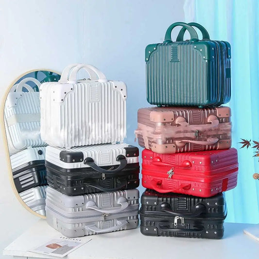 14-inch Lightweight Mini Travel Suitcase Cosmetic Box Waterproof Hand Luggage Organizer Makeup Case Portable Small Boarding Case