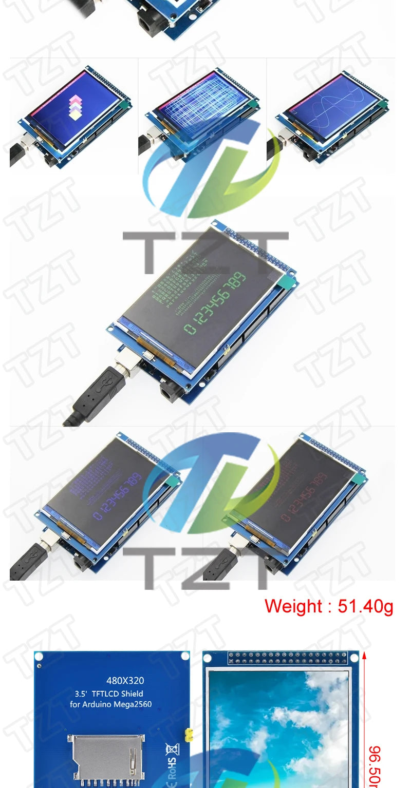 TFT Display, 0.96/1.3/1.44/1.8/2.4/2.8/3.5 Inch TFT Full Color Screen LCD Module, ST7735 ILI9341 Driver Interface SPI for Arduino