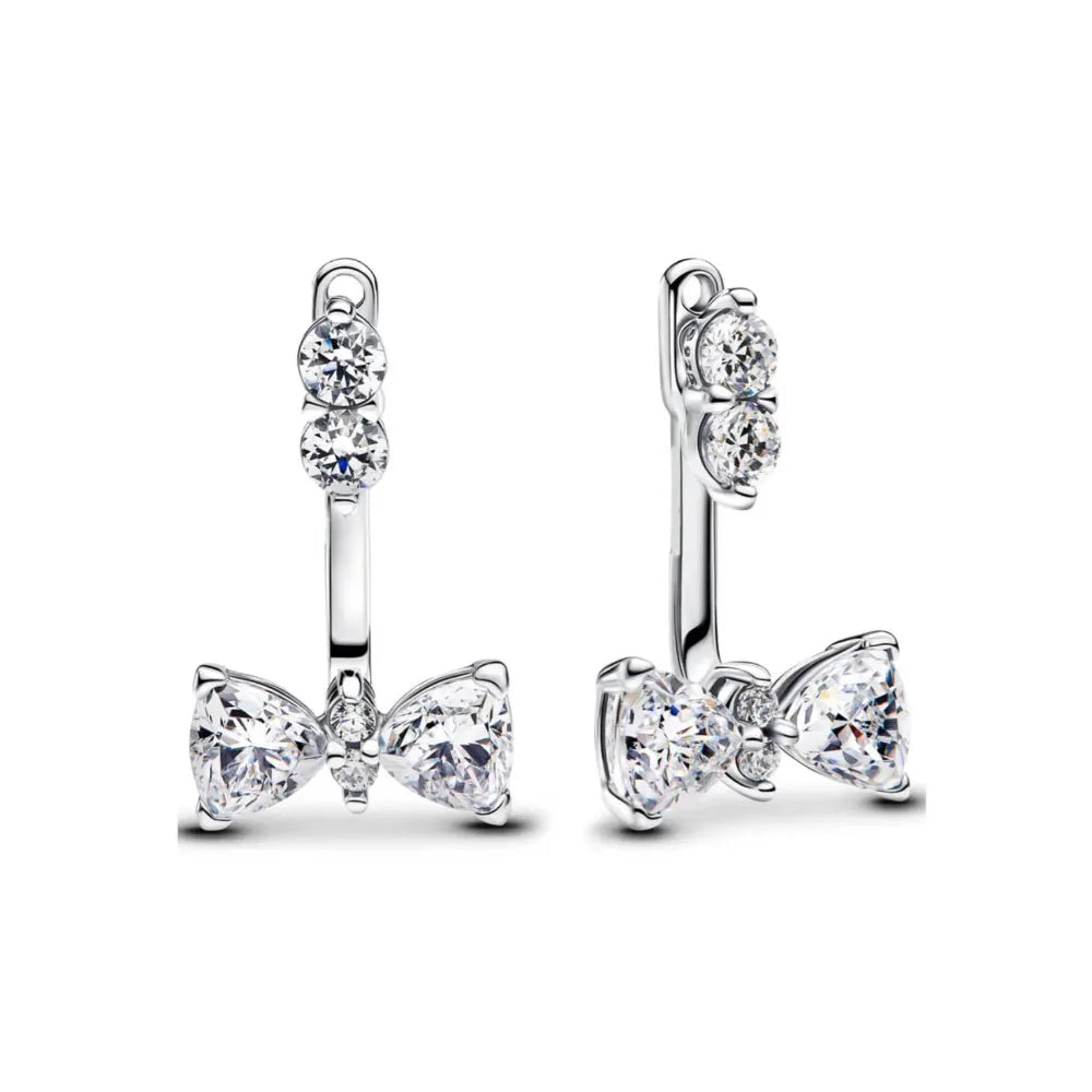 New 925 Silver bow Heart-shaped Ring Necklace Suitable for Valentine's Day,Holiday Gifts for Women DIY High-end ,Fashion Jewelry