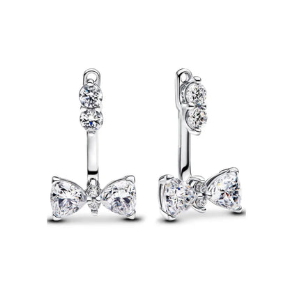 New 925 Silver bow Heart-shaped Ring Necklace Suitable for Valentine's Day,Holiday Gifts for Women DIY High-end ,Fashion Jewelry