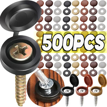 10/500pcs Nails Screw Caps Plastic Protective Covers Car Nuts Decorative Cover Self-tapping Screw Folding Cap Furniture Hardware