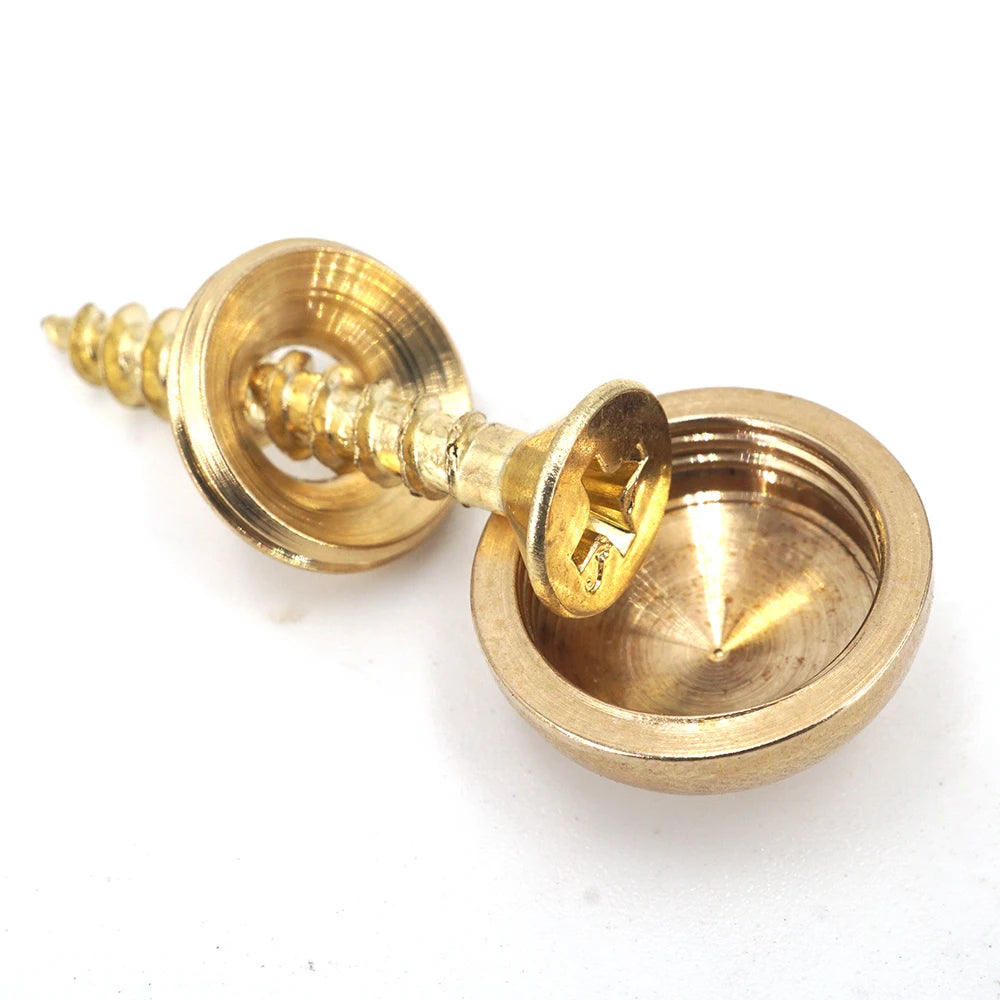8Sets, Brass Decorative Nail, Mirror Advertising Board Cap Cover Self-tapping Screw, 9mm/12mm/13mm/15mm