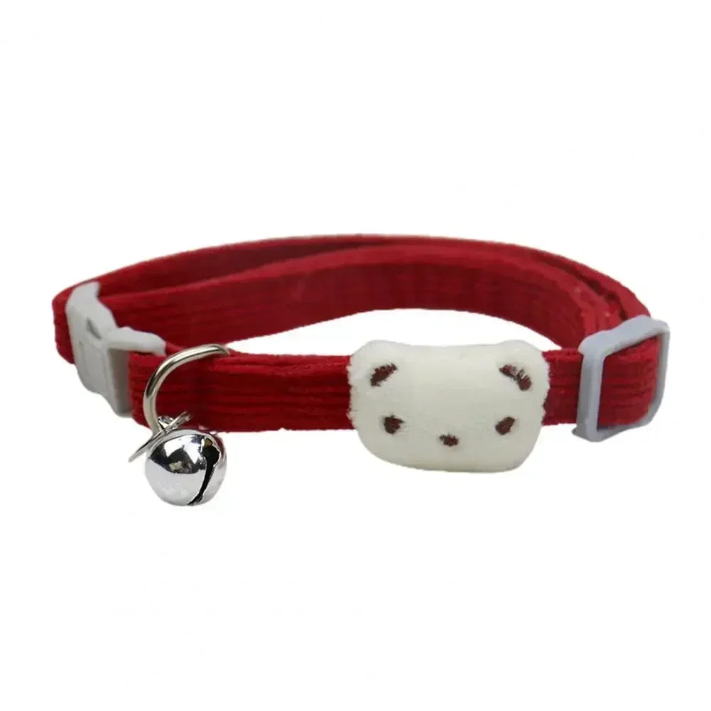 Lovely Pet Collar, Adjustable Cartoon Style Soft Pet Necklace with Bell, Adjustable Small Dog Cat Collar, Pet Supplies, MOONBIFFY
