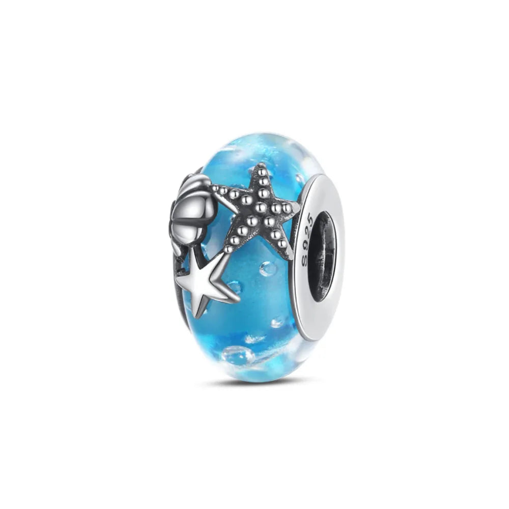 New 925 Silver Octopus crab Charm Bead Sea turtle starfish Seahorse dolphin Pendant Fit Original Bracelet Women DIY Jewelry Gift