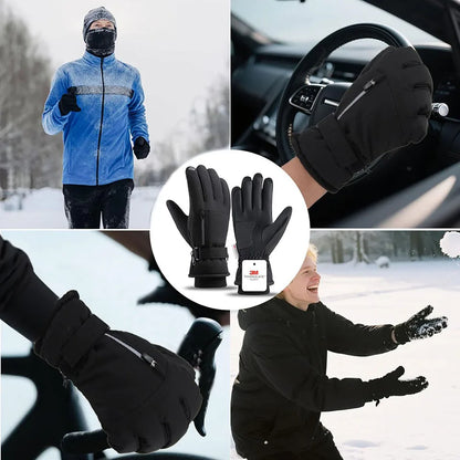 GTUBIKE Winter Warm Gloves for Outdoor Cycling Skiing Thickened Cold-Resistant Gloves Waterproof Touch Screen Camping Equipment