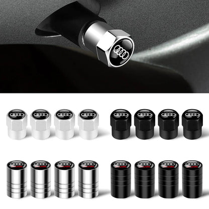 4pcs 3D Metal Styling Car Wheel Tire Valve Air Stem Cap Cover For Audi RS3 TT Sline 8L B2 A3 Quattro A8L Q5 A7 B9 8V A1 A5 Q3 A8