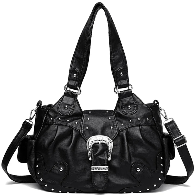 Luxury Designer Handbag Women High capacity Vintage Soft Leather Ladies Casual Large Capacity Shoulder Crossbody Bag Travel Sac