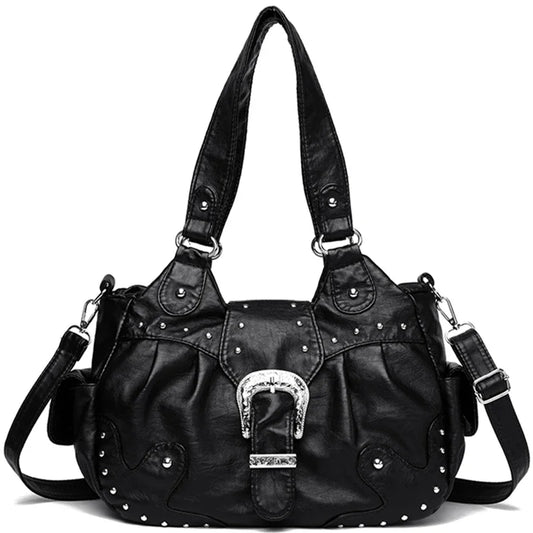 Luxury Designer Handbag Women High capacity Vintage Soft Leather Ladies Casual Large Capacity Shoulder Crossbody Bag Travel Sac
