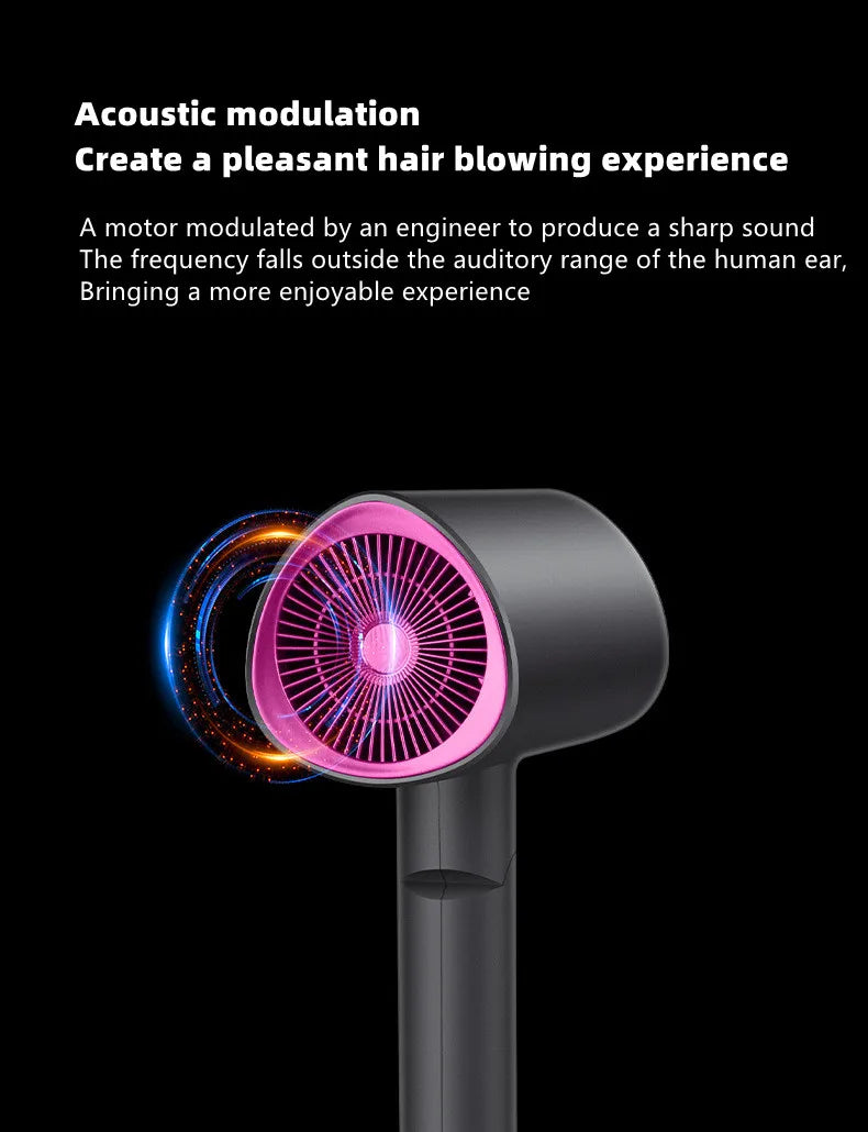 Popular Foldable Hair Dryer 1800W Blue Light Negative Ion Super Silent US/EU/UK Plug 110V/220V Home Barber Recommended