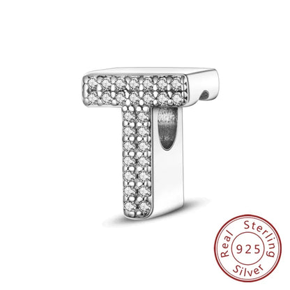 925 Sterling Silver 26 Letters Charms A-Z Alphabet Beads Fit Original Bracelet for Women Girl DIY Fine Jewelry Gift