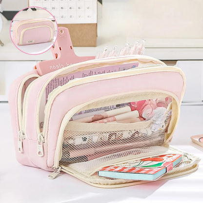 Large Capacity Pencil Case, Handheld Pen Pouch, Portable Cosmetic Bag, Gift for Office, School, Teen Girl, Boy, Men, Women, Adult
