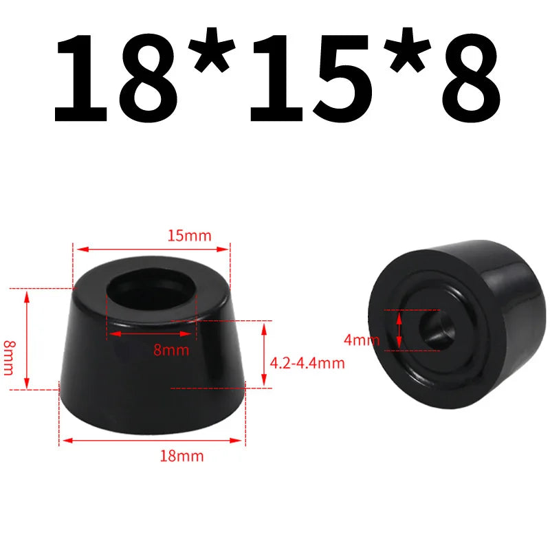 Black Rubber Bumper Furniture Pad Feet Leg Pads Tile Floor Protectors Table Leg Cover With Washers
