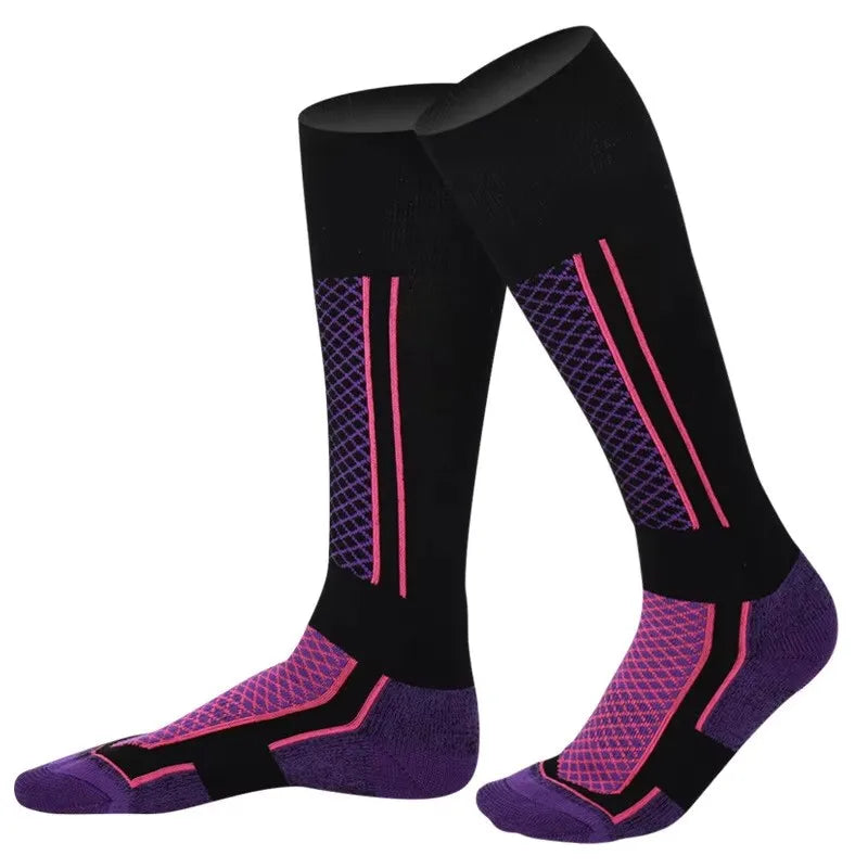 1Pair Winter Warm Thickening Ski Stockings Hiking Socks For Women Men Children Outdoor Anti-Cold High Sports Stockings