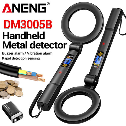Metal Detector Handheld Beep Vibration Alarm ANENG DM3005B Airport Security Wall Circuit Check Gold Treasure Hunting Tool