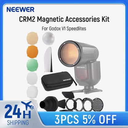 NEEWER CRM2 Magnetic Accessories Kit for Round Head Flash Z1-C Z1-N Z1-S Z2-C Z2-N Z2-S Compatible with Godox V1 Speedlites