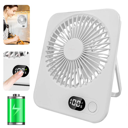 Portable Desk Fan Mini Foldable Table Fan With 5 Gear USB Rechargeable Wall Hanging Fan Student Desktop Fan For Office Home