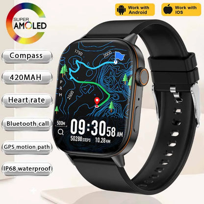 NEW Fashion Built-in 6 Stars GPS Position Smart Watch, Women 2.01'' AMOLED HD Screen IP68 Waterproof Sport  Bracelets For Ladies