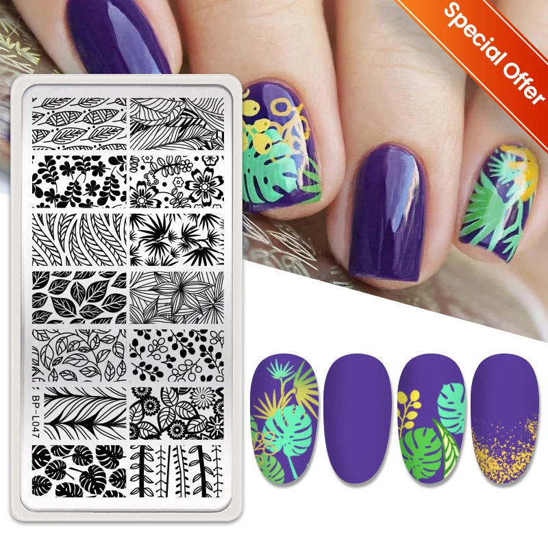 BORN PRETTY Stamping Plate Snowflake Winter Christmas Flower Snakes Design For Nail Polish Printing Template Tools Supplies