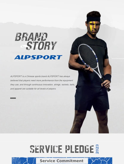 Carbon Fiber Tennis Racket, T800 18K-Professional Grade with Bag&Strap Lightweight Training Racquet for Adults Men&Women, ALPSPORT