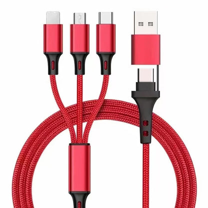 5 in 1 PD USB Fast Charging Cable For iPhone 14 13 12 Xiaomi Android Micro USB Type-C Phone Charger Multi-ports Data Cable