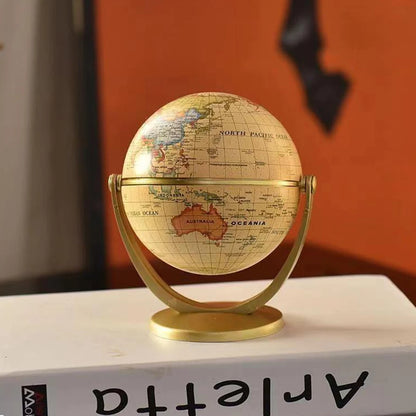 1Pc Retro Globe 360 Rotating Earth World Ocean Map Ball Antique Desktop Geography Learning Education Home School Decoration New