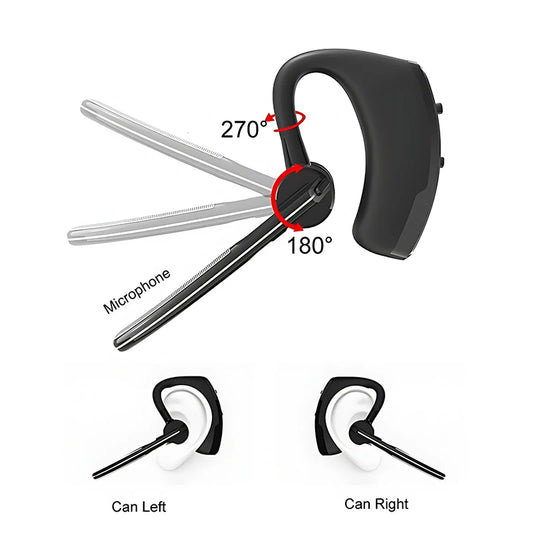 New V8 Wireless Bluetooth Single Earphone With HD Mic Stereo Headset, Handsfree Call Business Headphone For Sports Driving Travel