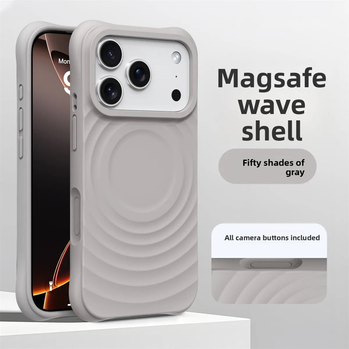 Official Phone Case For iPhone Air 17 16 15 14 Pro Max Water Ripple Silicone For Magsafe Wireless Charge Magnetic Soft Cover
