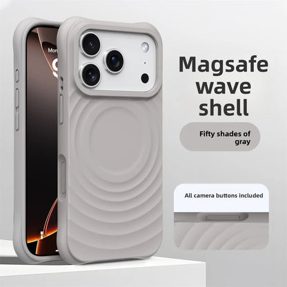 Official Phone Case For iPhone Air 17 16 15 14 Pro Max Water Ripple Silicone For Magsafe Wireless Charge Magnetic Soft Cover
