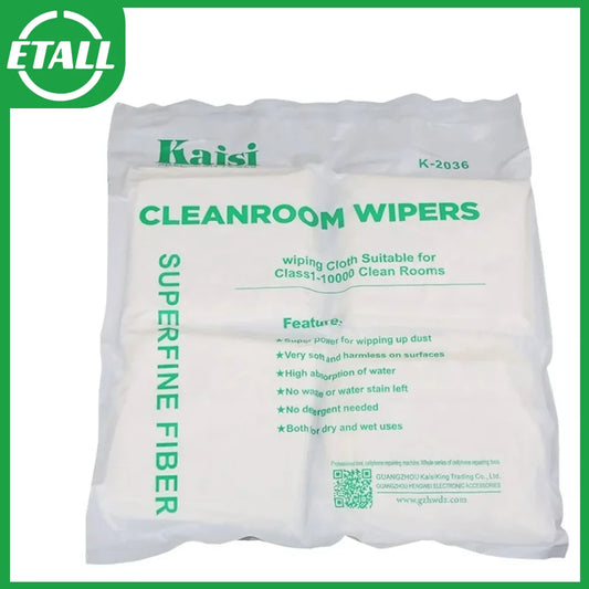 KAISI 50pcs 200pcs Anti Static LCD Cleaning Cloth 9*9 Lint Free Polyester Cleanroom Dust-free Cloth Phone LCD Screen Repair Tool