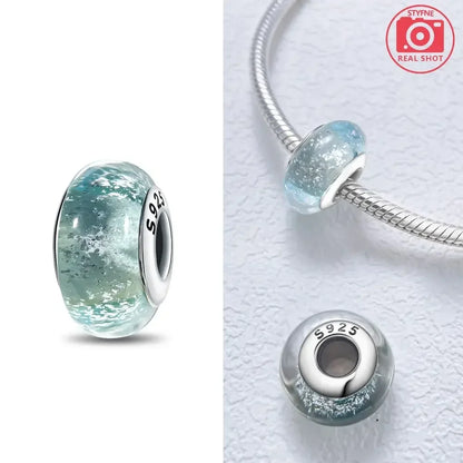 Silver 925 Colorful Flower Series Murano Glass Beads Charm Fit Original Bracelet Murano Glass DIY for Women Jewelry Gift