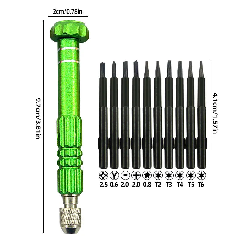 10-in-1 Precision Screwdriver Set for Mobile Phones, Notebooks, and Computers - Perfect for Small Maintenance and Disassembly