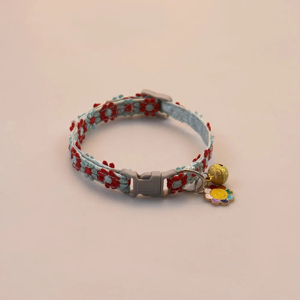 1Piece Adjustable Cat Collar With Pendant Lace Pet Collar Suitable For Small Cats and Dogs Cat Collar Personalized Accessories