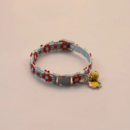 1Piece Adjustable Cat Collar With Pendant Lace Pet Collar Suitable For Small Cats and Dogs Cat Collar Personalized Accessories