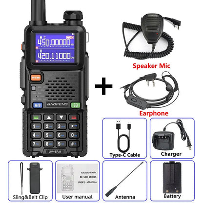Baofeng UV-5RM Walkie Talkie Long Range Wireless Copy Frequency Two Way Radio Type-C Charger Upgraded UV 5R Full Band Transceiver