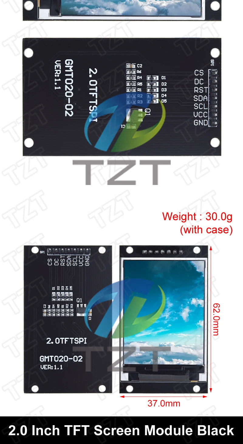 TZT 1.77/2.0/2.4/2.8 Inch TFT Color Screen LCD Display Module Drive ST7735 ST7789 Interface SPI 128*128 240*320