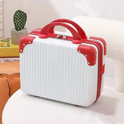 14-inch Lightweight Mini Travel Suitcase Cosmetic Box Waterproof Hand Luggage Organizer Makeup Case Portable Small Boarding Case