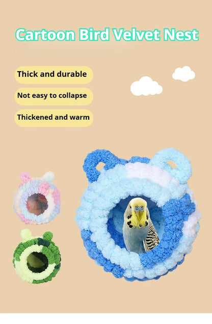 Bird Nest Warmth Parrot Nest Winter Bird Nest Thick Cotton Fleece Flannel Bird Cage Hanging Breeding Nest Small Pet Keep Warm