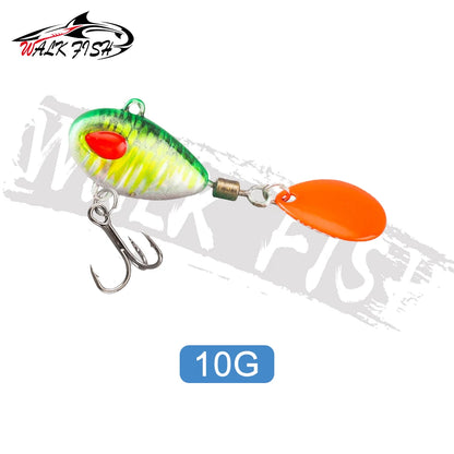WALK FISH Sinking 3g-21g VIB Lure Spoon Spinner Fishing Bait Wobblers Metal Jig Rotating Sequin Tail Far Casting For Sea Bass