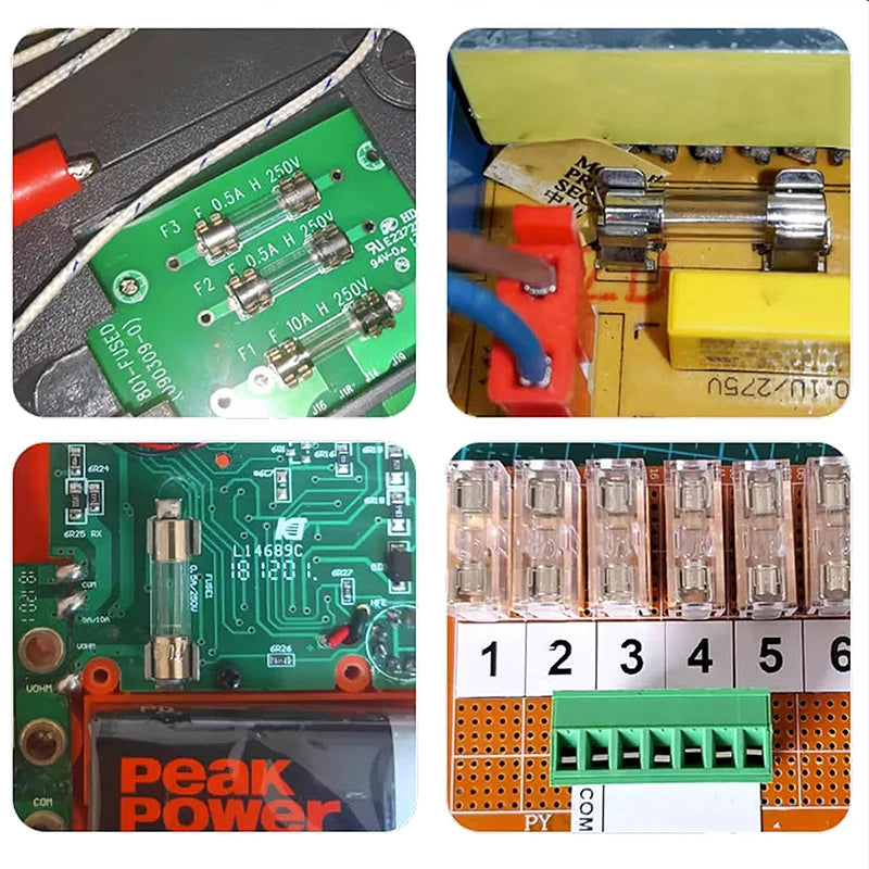 20Pcs, 5x20 6x30mm Ceramic Glass Fuse, 250V 0.2A 0.5A 1A 2A 3A 5A 6A 8A 10A 15A 5*20 6*30, Multimeter Fuses, Auto Insurance Tube