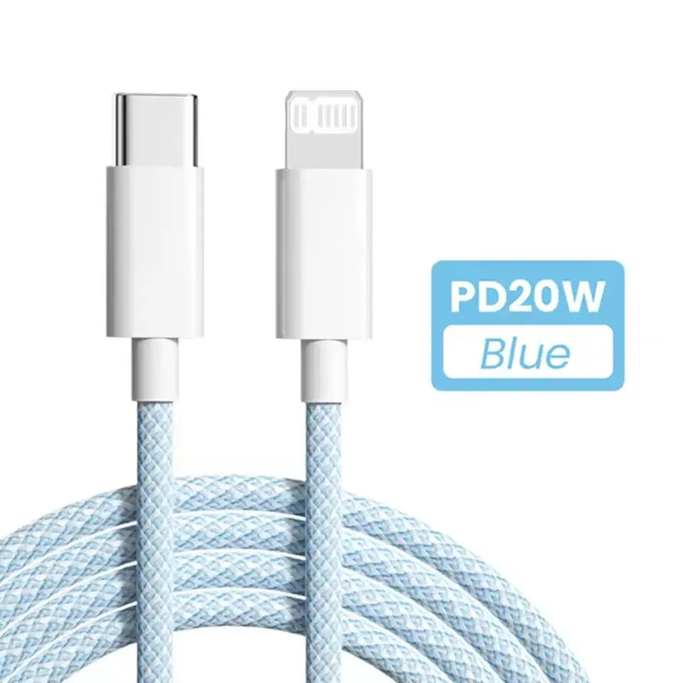 PD 20W USB-C to Lightning Fast Charging Cable for iPhone 14 13 12 11 Pro Max XS 8 Plus iPad, Braided Data Cord 3.3FT/6.6FT