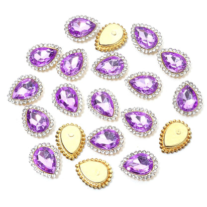 14x18mm, Sunflower Sewing Claw Rhinestones, Crystals Glass Beads, Buttons Stones, Sew On Rhinestone for Clothes, Sewing Accessories