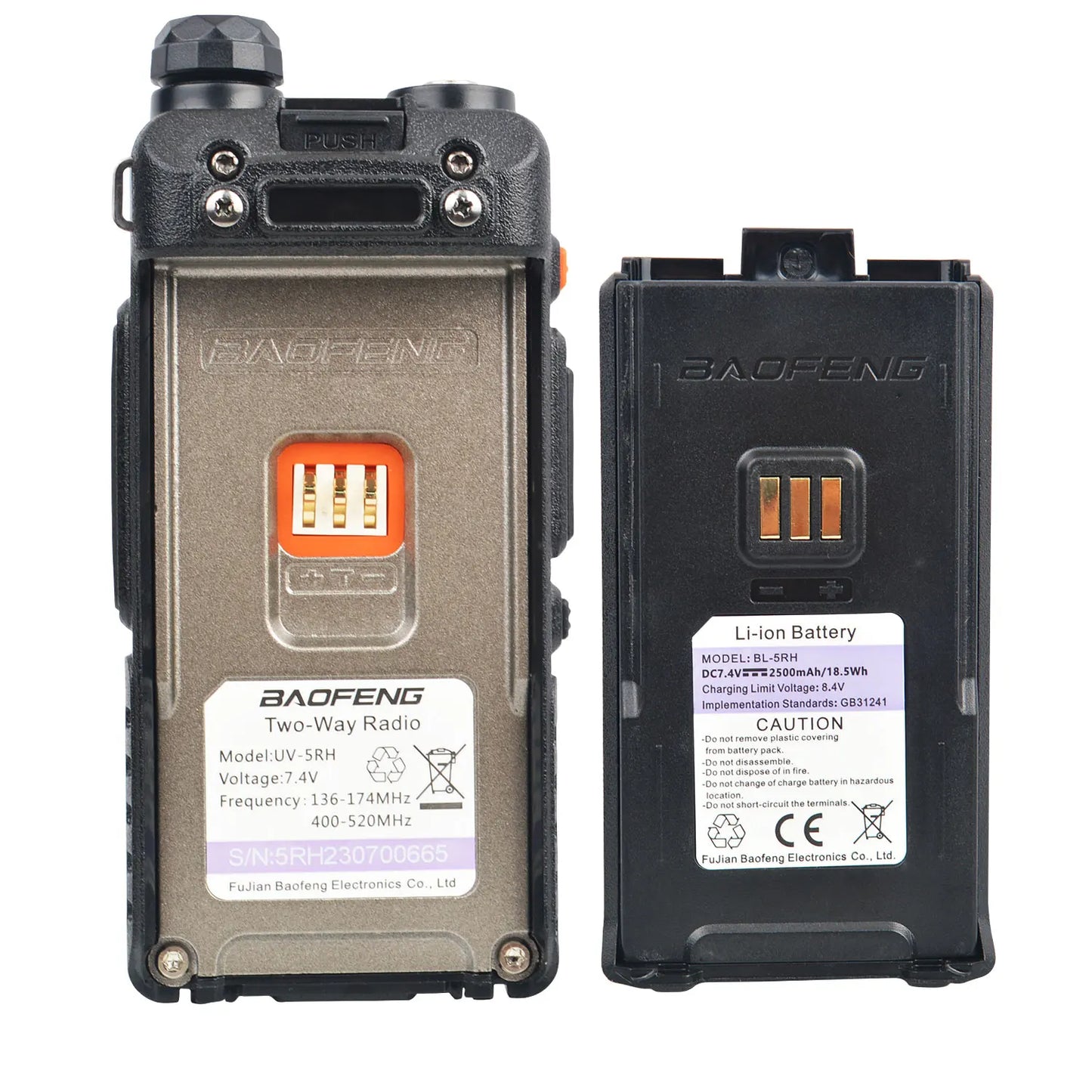 Baofeng UV-5RH Tri-band Walkie Talkie UHF 400-520MHz VHF136-174MHz 200-260MHz Wireless Fast Copy One Channel 7W 999Ch FM Radio