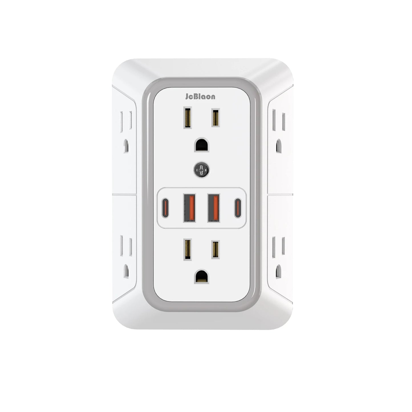 US Multi Socket, Wall Socket with 6 AC Outlets, 4 USB Port(2 Type C), Universal Plug, Power Strip, Network Filter, Fast Charging