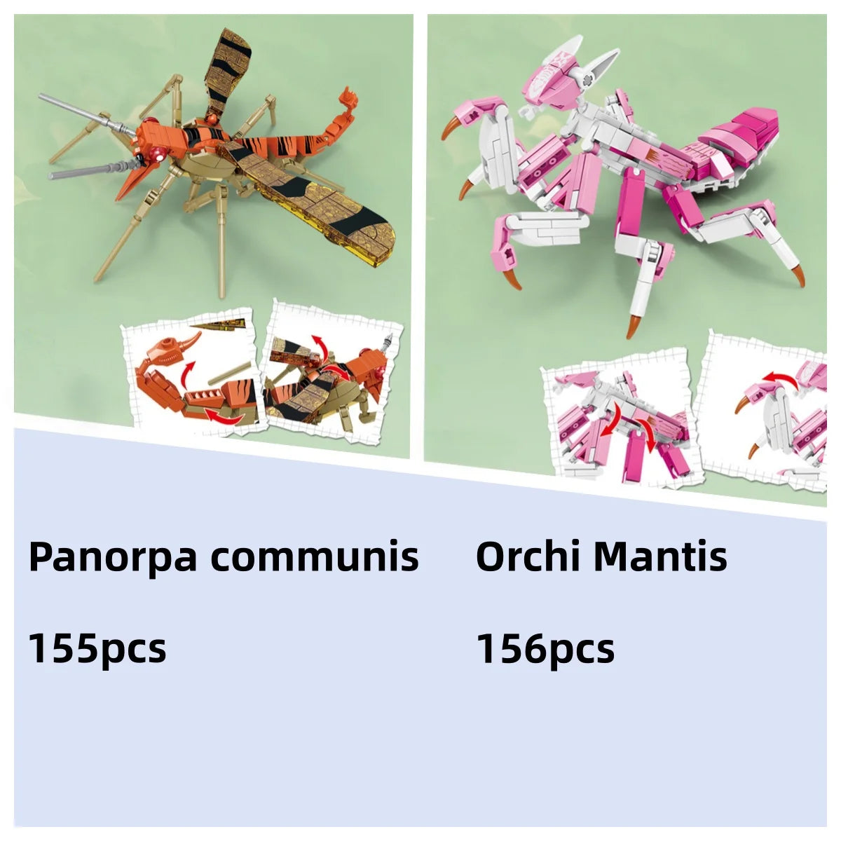 Ladybug Insects Building Blocks Toys Set - Long-Lasting Play for Kids, Great Collectible Models Dragonfly Mantis Housefly & More