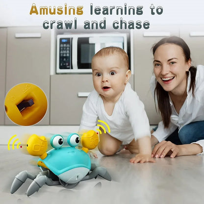 Kids Induction Escape Crab Octopus Crawling Toy Baby Electronic Pets Musical Toys Toddler Moving Avoid Obstacles Toy No Battery